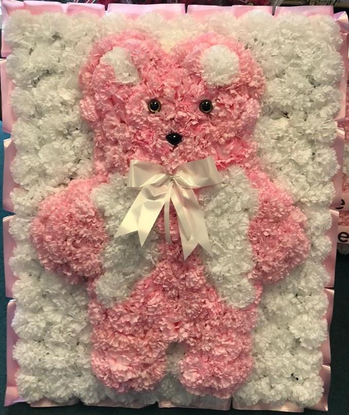 Teddy Bear Filled Wreath Pink
