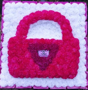 Pink Silk Flowers Handbag