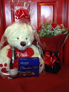 True Love Bear, Wine, Chocolate, Roses (Large)